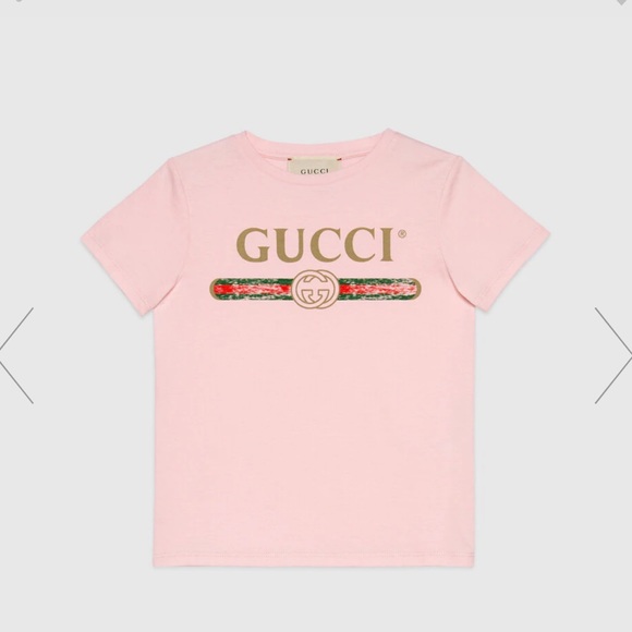 Gucci | Shirts & Tops | Authentic Gucci Kids Pink Logo Tshirt | Poshmark